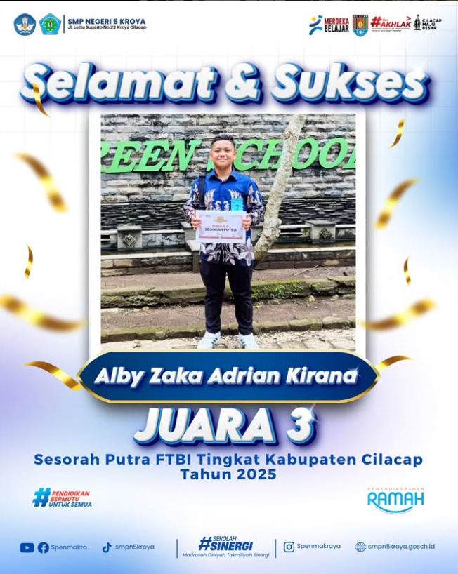 Siswa SPENMAKRO Raih Juara 3 Lomba Sesorah Putra FTBI Tingkat Kabupaten Cilacap 2025